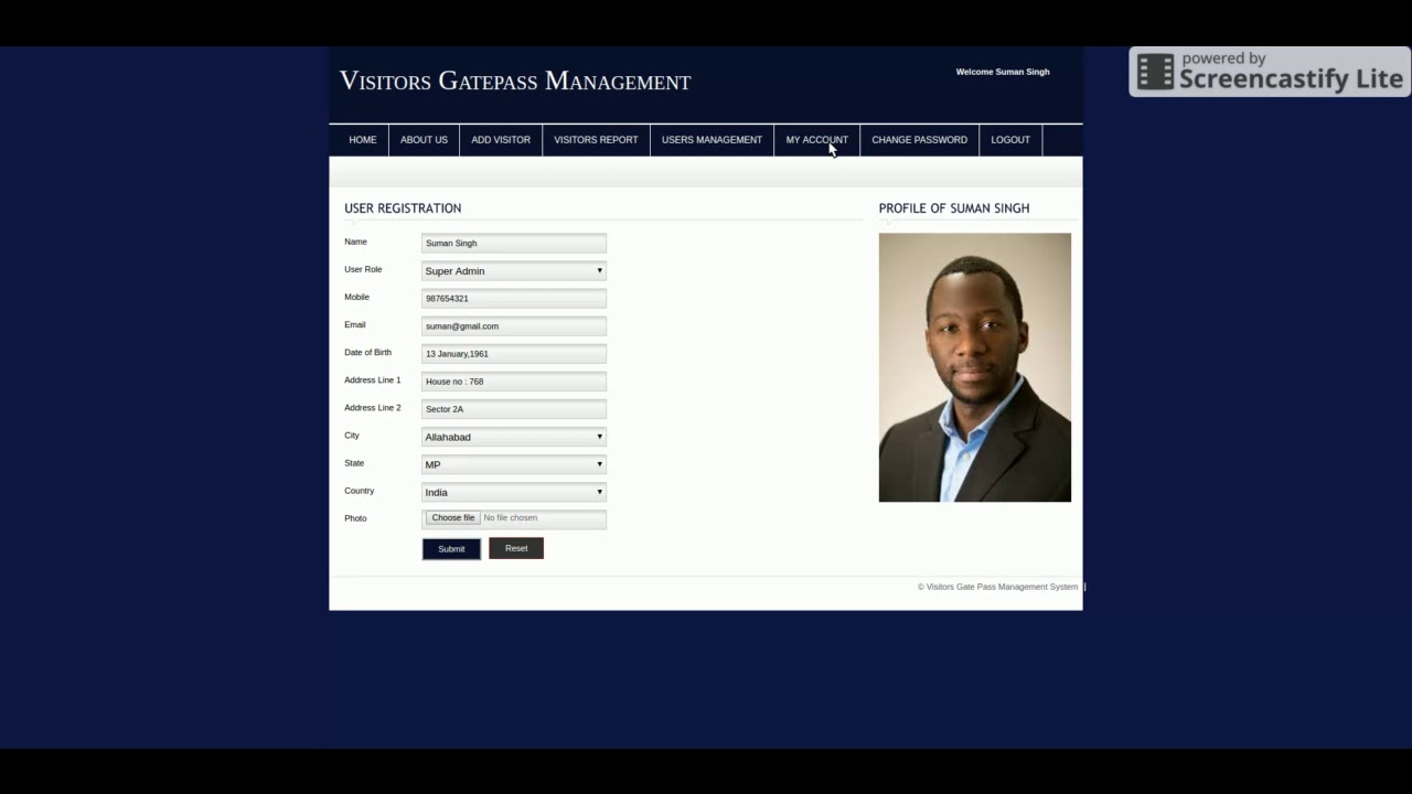 Visitors Gate Pass Management System | PHP and MySQL Project Source Code | PHP MySQL CRUD Project