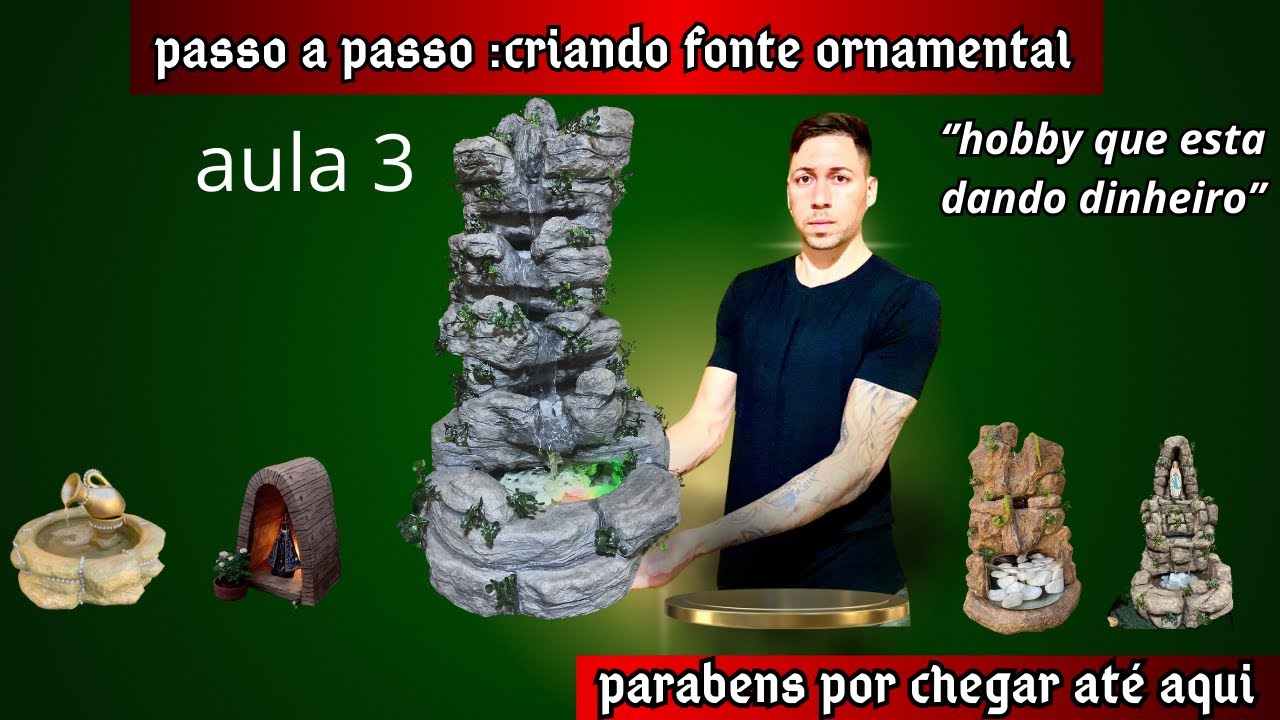 fonte ornamental 4 quedas (parte pintura ,plantas artificiais , bomba e LEDs)