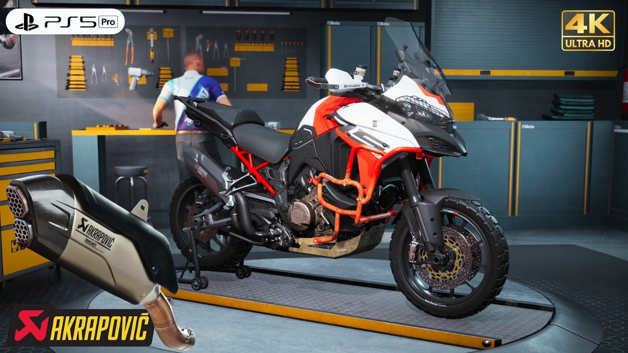 RIDE 6 | Customize Brutal Ducati Multistrada V4 RS Rally Akrapovic Gameplay [4K PS5 Pro]