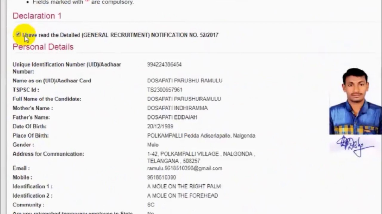 Tspsc Online Appication Process