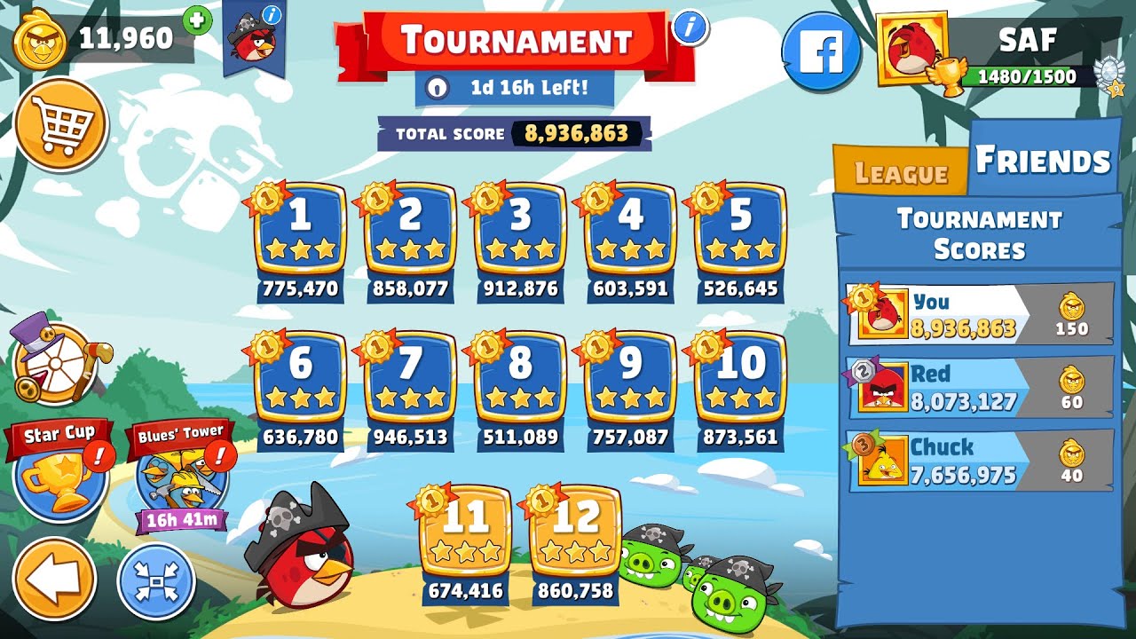 Angry Birds Friends. Tournament (12.12.2024). All levels 3 stars. Passage from Sergey Fetisov
