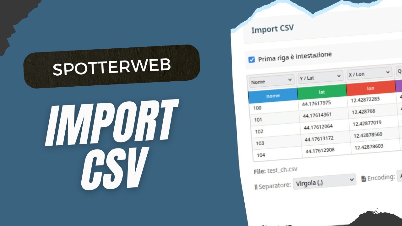spotterweb - Import di un file *.*csv