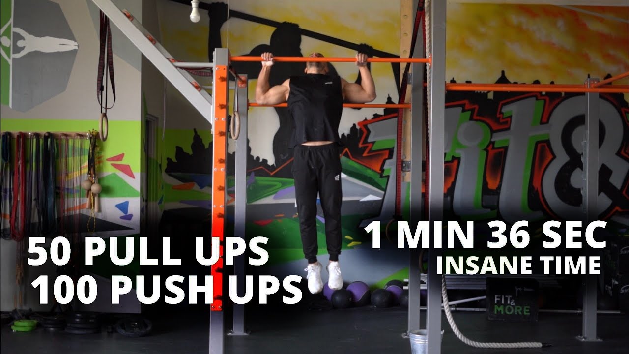 50 PULL UPS + 100 PUSH UPS IN 1:36MIN. CALISTHENICS ENDURANCE.