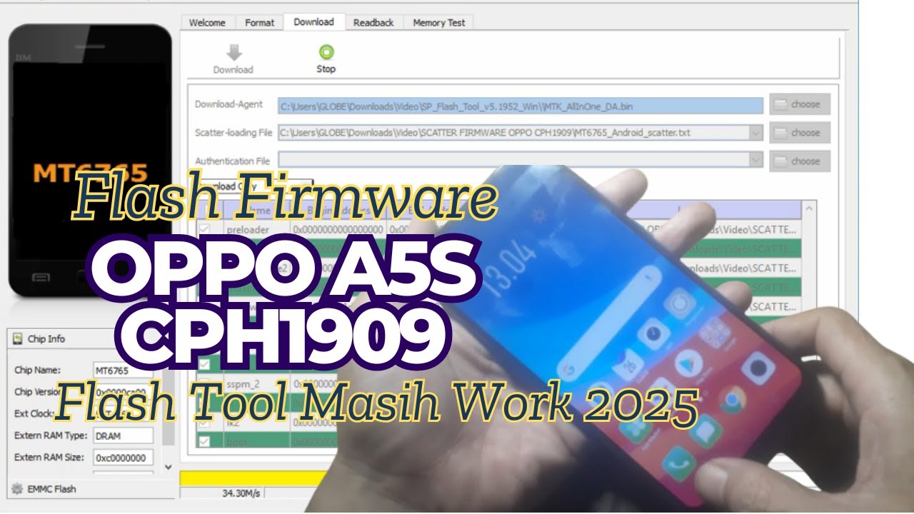 FLASH FIRMWARE OPPO A5S CPH1909 PAKAI FLASHTOOL MASIH WORK 2025