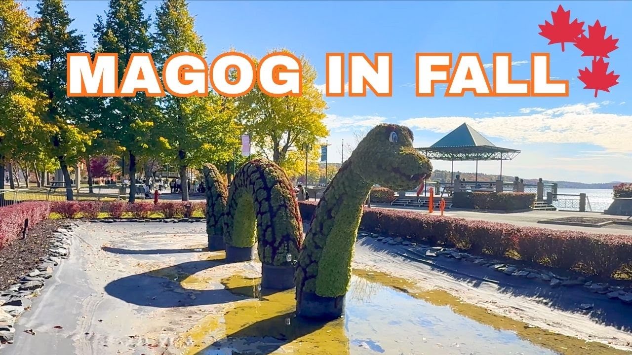 ⭐ Peak Fall Colors in Magog! 🍁 Walking Tour of Parc de la Baie de Magog