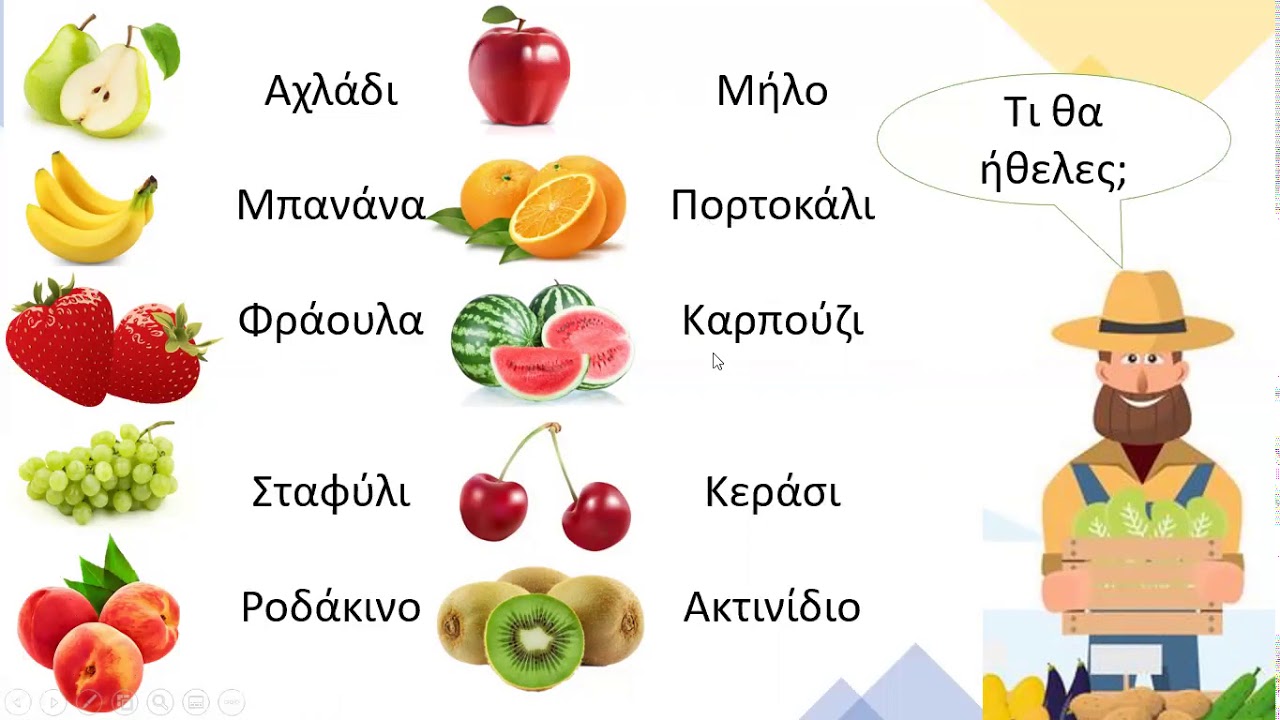 Μαθαίνουμε Ελληνικά! - Καλώς ήρθατε 11 - Τα φρούτα