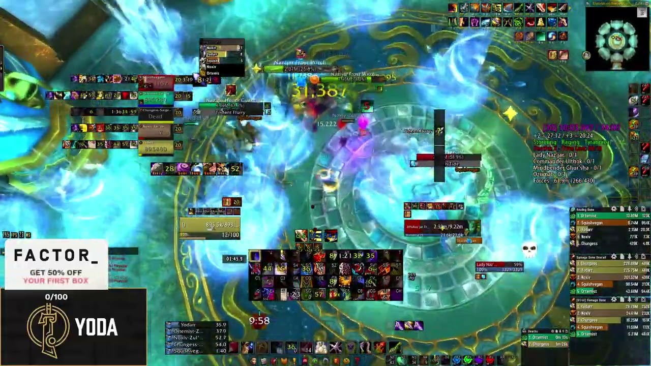 Throne of the Tides +30, rank 1 time with DOUBLE OUTLAW!  376k dps