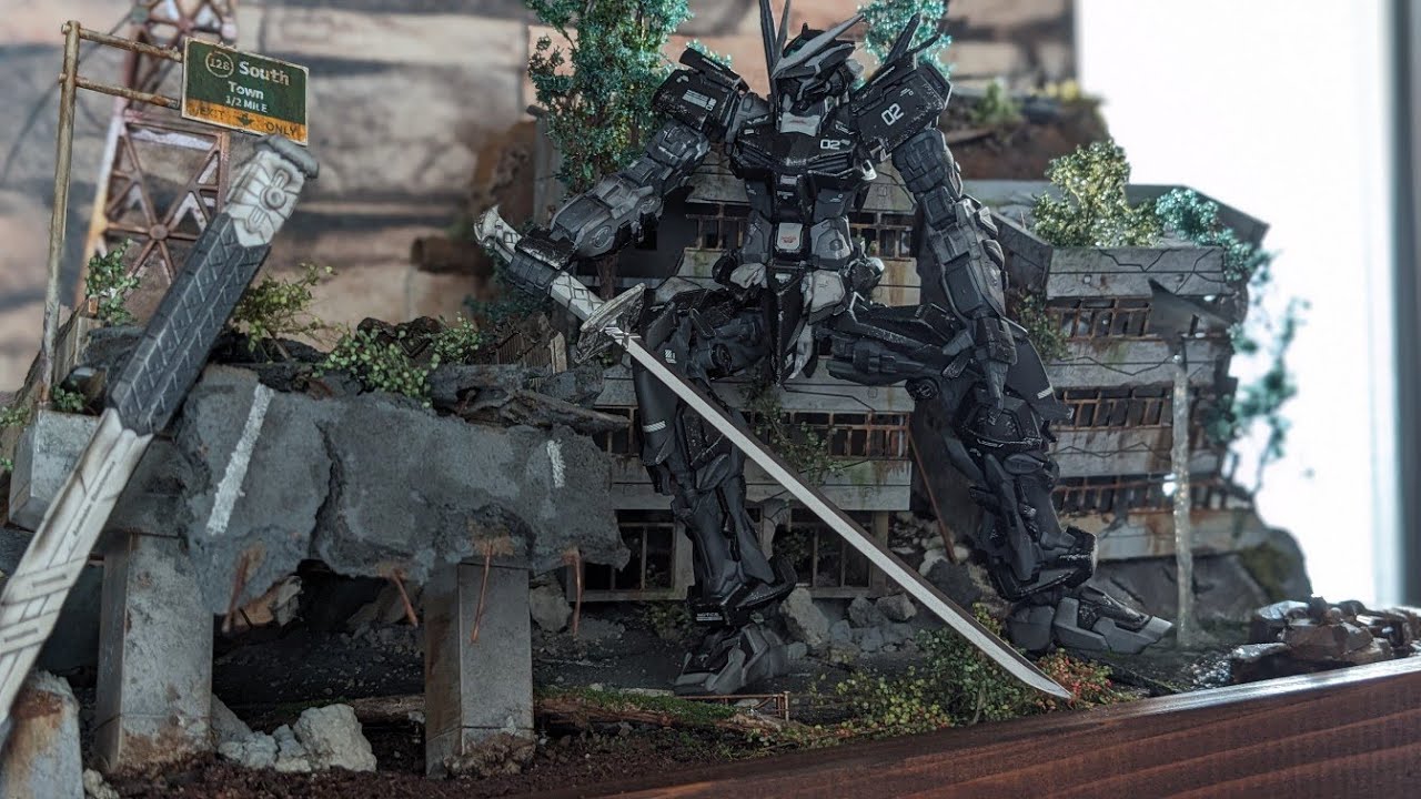 あるゲームの世界観でガンダムアストレイのジオラマ作ってみた。（ガンプラ兄妹）