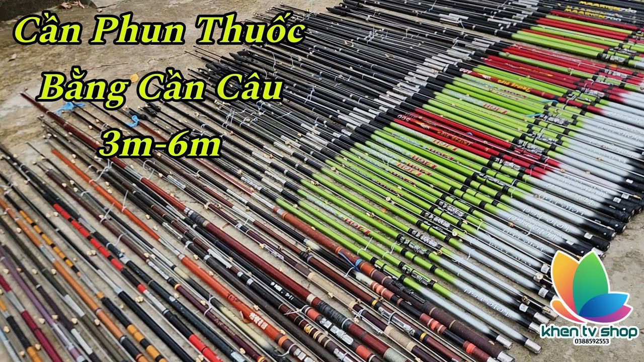 Cần Phun thuốc làm bằng cần câu máy, nhật bãi, đài Loan, carbon từ 3m-6m ship cod Toàn Quốc