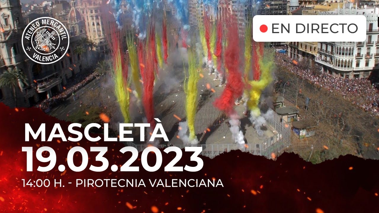 Mascletà 19 de Marzo: Pirotecnia Valenciana | Fallas 2023 | Retransmisión en directo