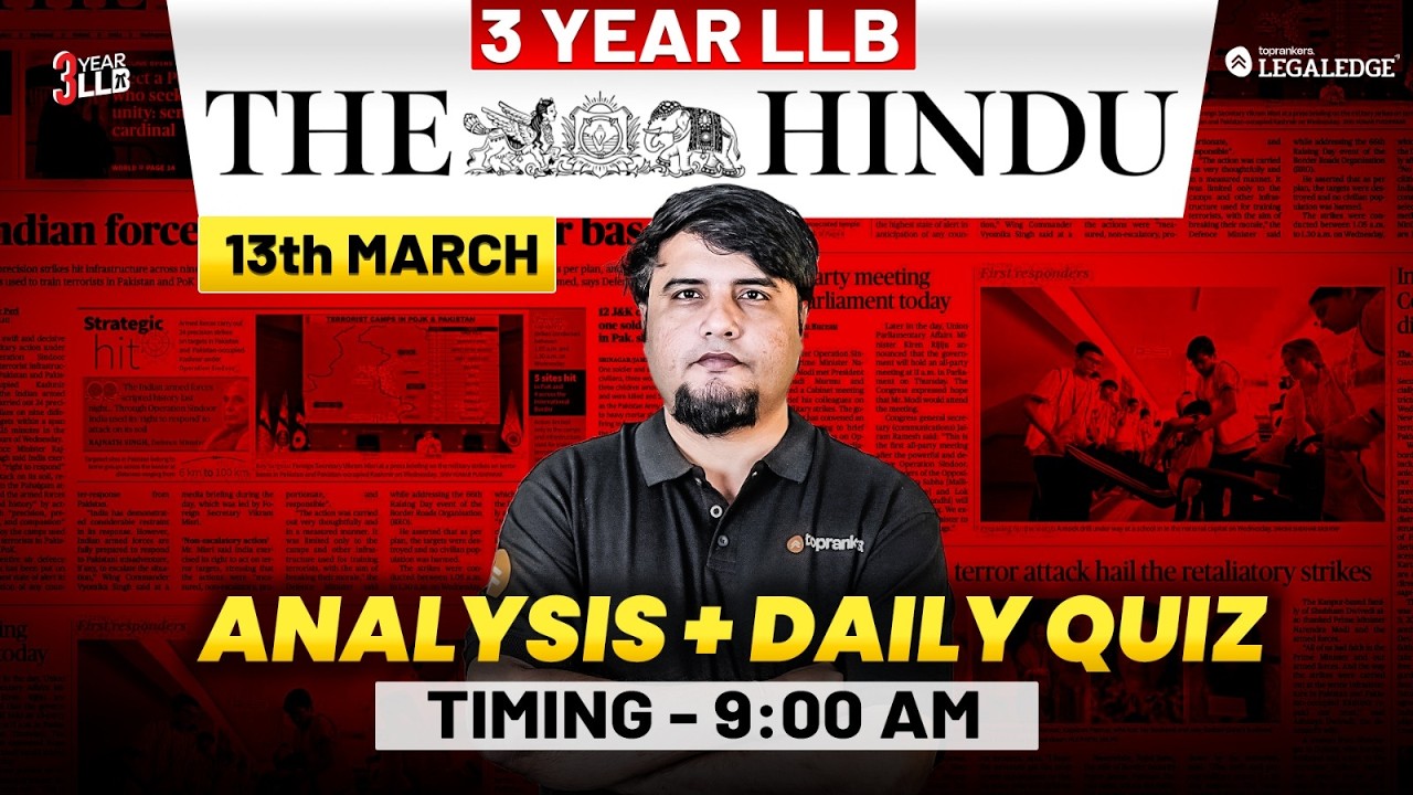 The Hindu Analysis | Daily Current Affairs | 3 year LLB | LegaLEdge