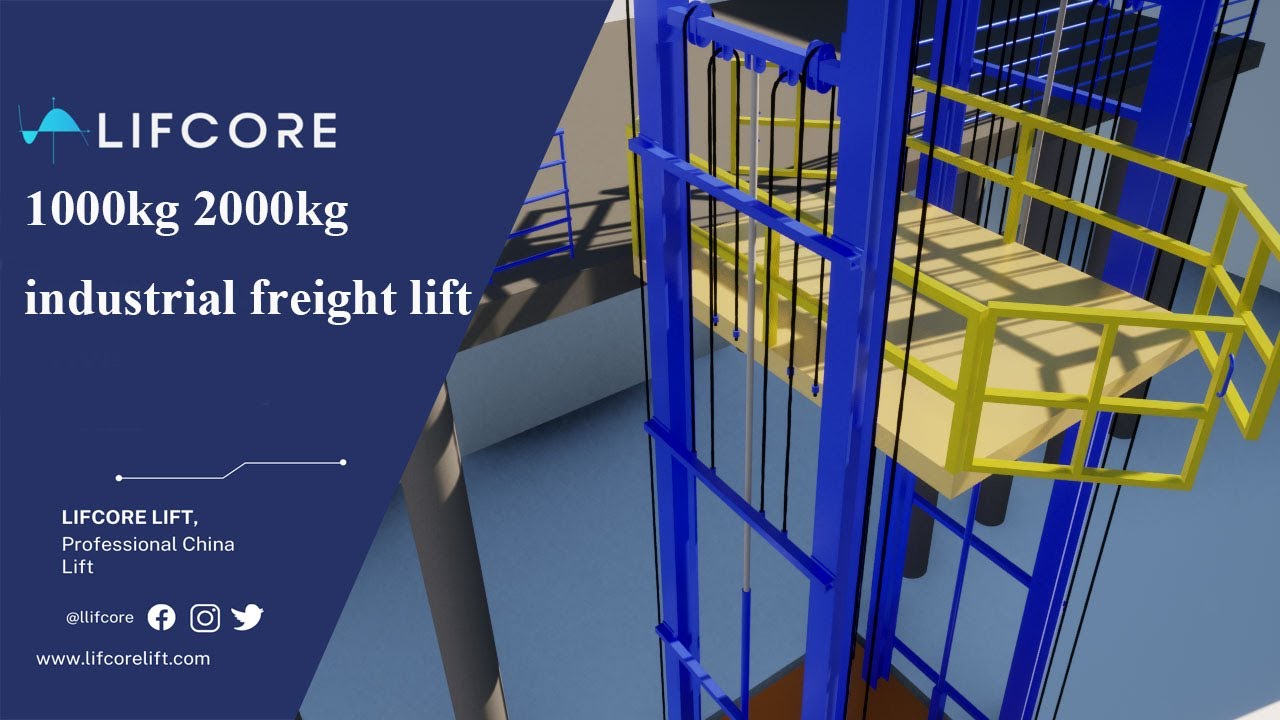 1000kg 2000kg industrial freight lift