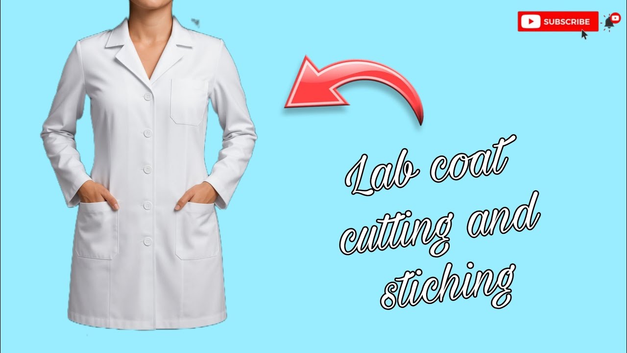 How to stich lab coat with cutting in detail Lab coat cutting and stitching #labcoat #sewing #viral 