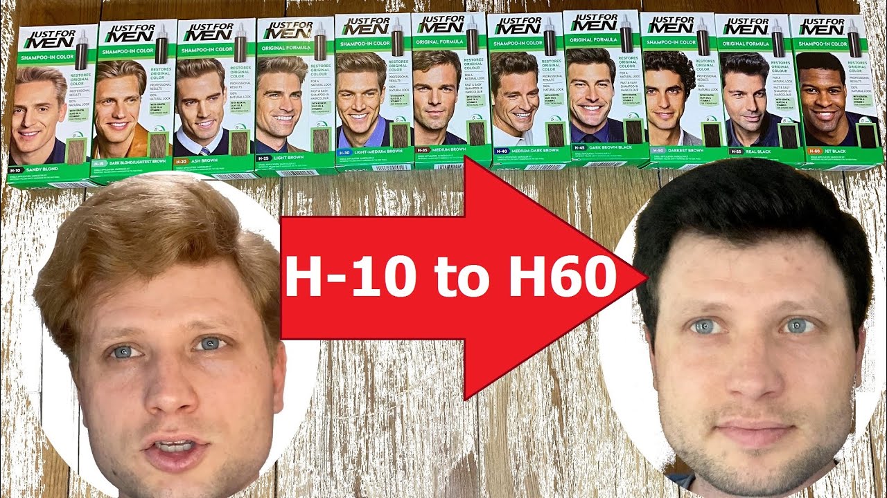 Just For Men H-10 to H-60 Shampoo-In Color Review and Testing