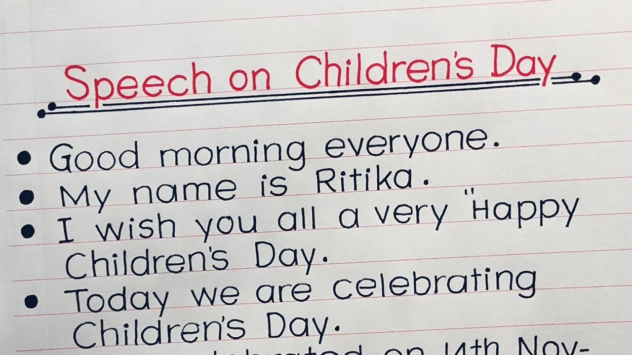 10 Lines Speech on Children s Day in English | Children's Day Speech in English |