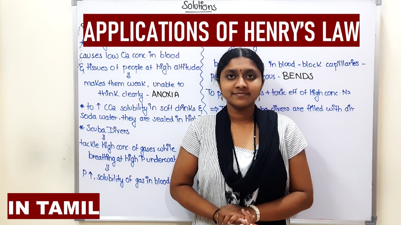 Applications Of Henry's Law | In Tamil | Class 12 | Solutions |
