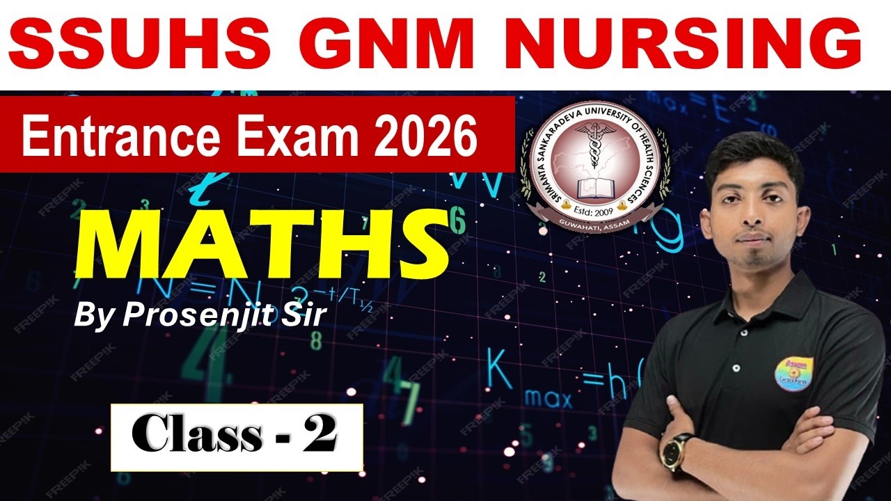 SSUHS GNM Nursing Entrance Exam 2026 //gnm nursing maths class (2)  2026 // Prosenjit Sir