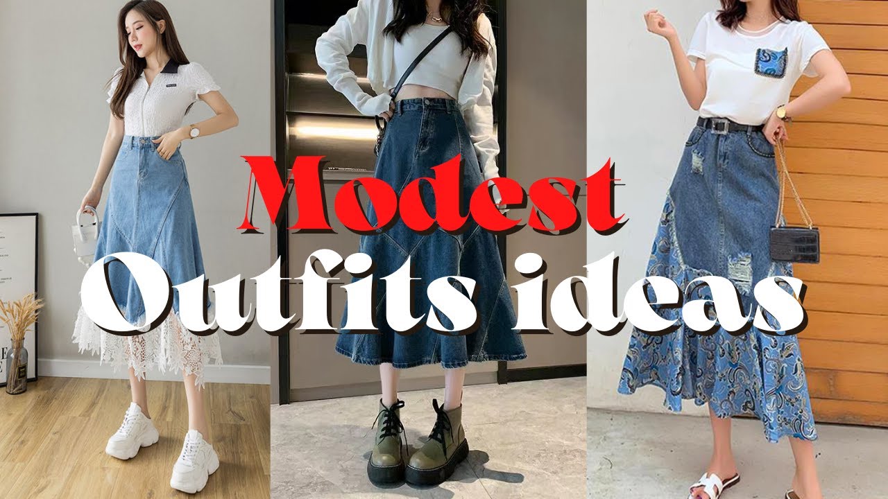 MODEST| FASHION LOOKBOOK OUTFITS | JEANS SKIRT