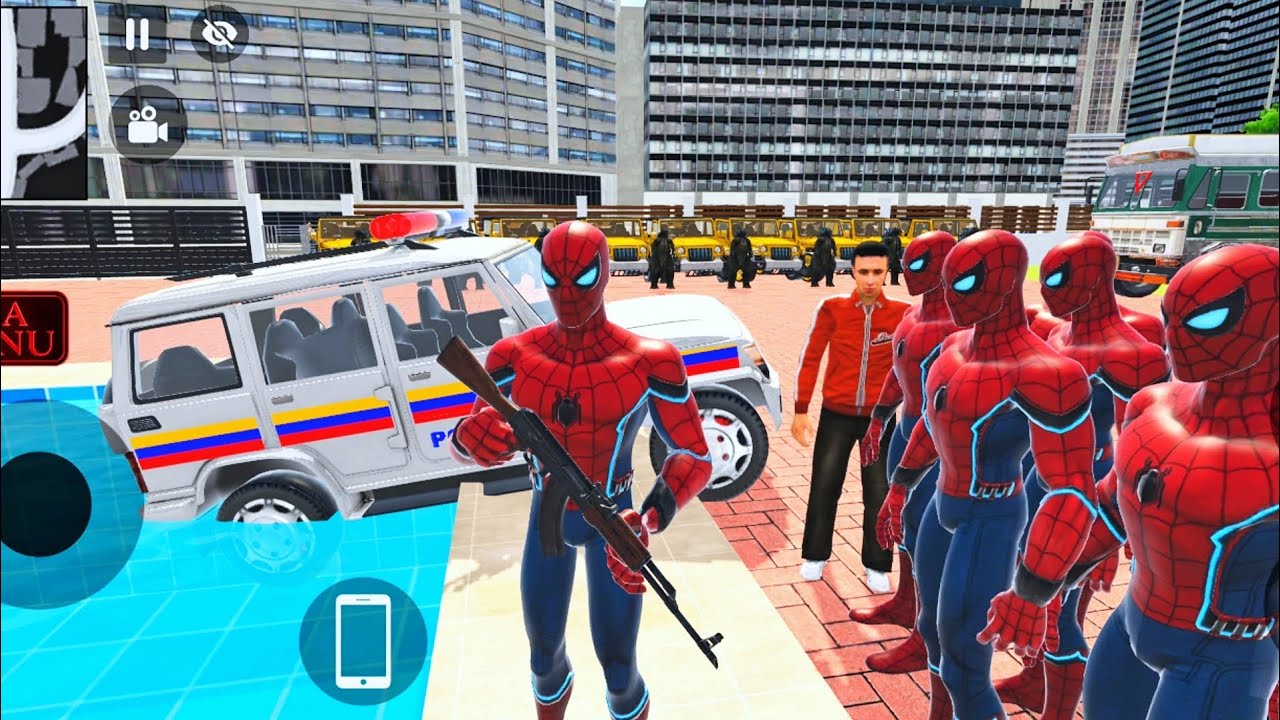 🌿🥰Modify police car | 😇Indian theft simulator gameplay🎊 |🚨 police fire Spiderman escaped💥🎉| 3d game🌟