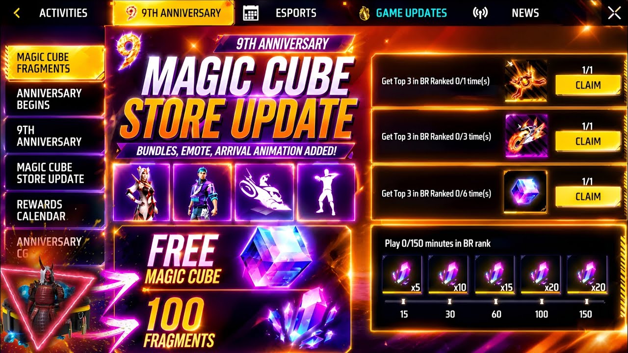 FREE MAGIC CUBE UNLIMITED REWARDS🔥 TONIGHT UPDATE FREE FIRE| FREE FIRE NEW EVENT MALAYALAM|FF NEW 
