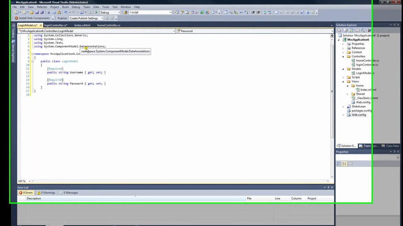 How to create a login page using ASP.NET MVC 3 Razor (1 of 5)
