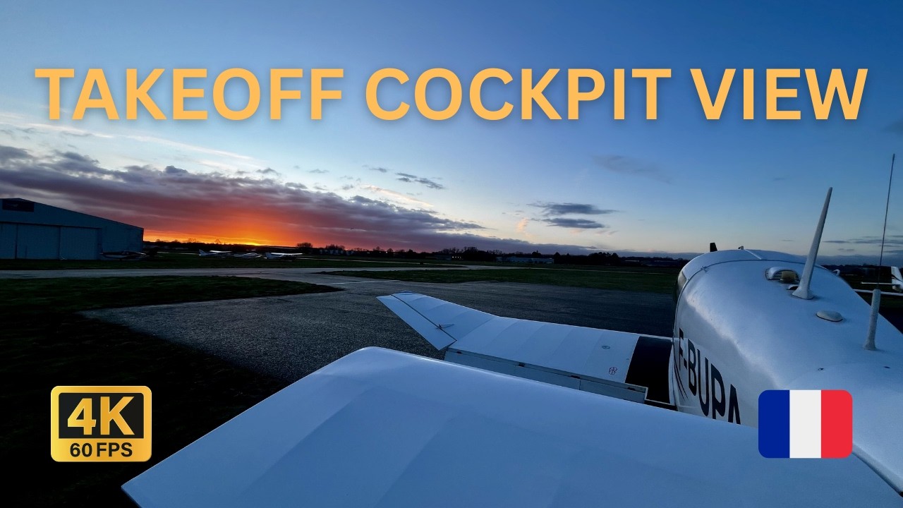 4K POV - DR400 COCKPIT VIEW - Takeoff Near PARIS