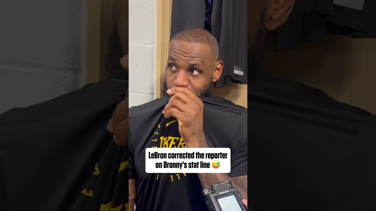 LeBron corrected a reporter on Bronny's stats 😅 (via @mcten/X)