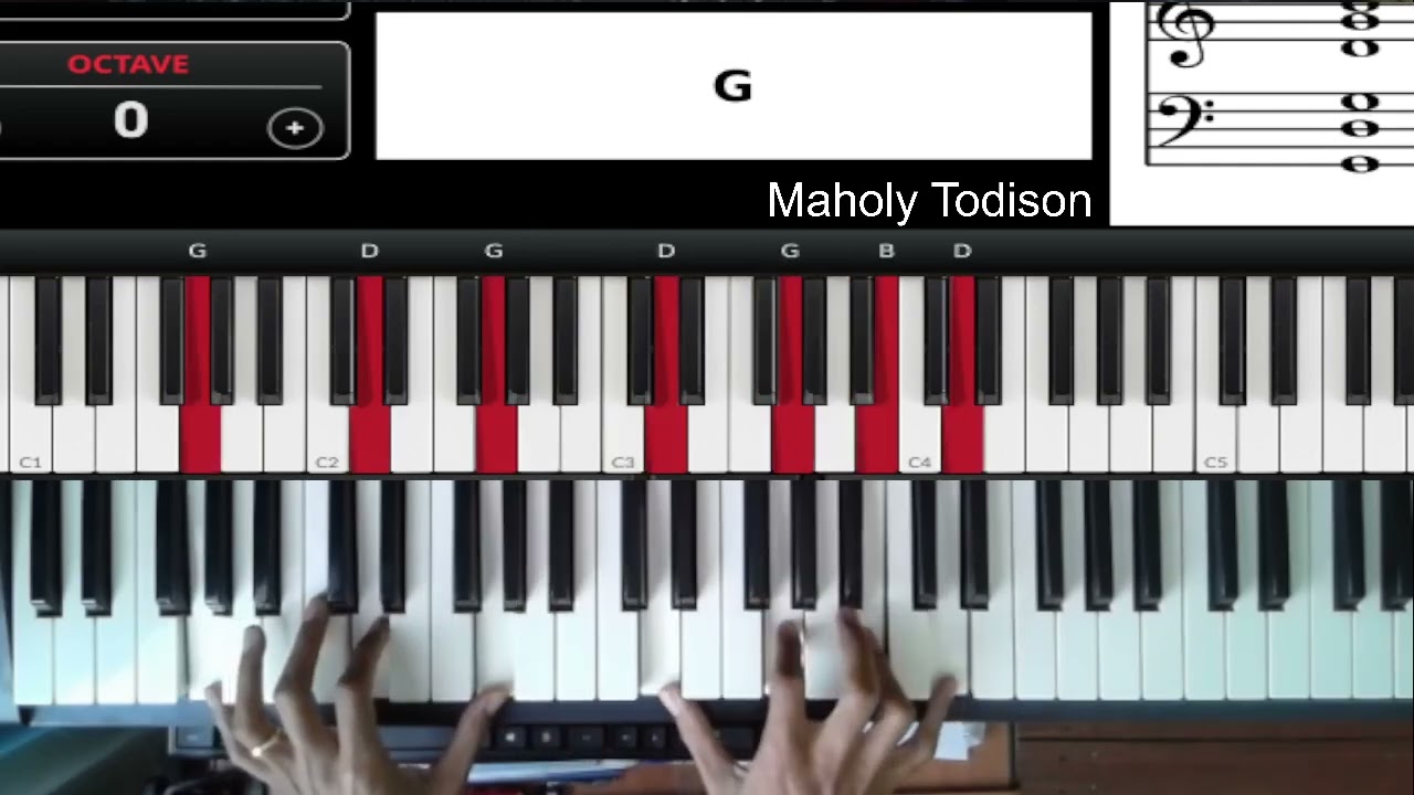 Accord et gamme Niveau 8 : Exo 13 - Morceau en Sol 2è variation - Application