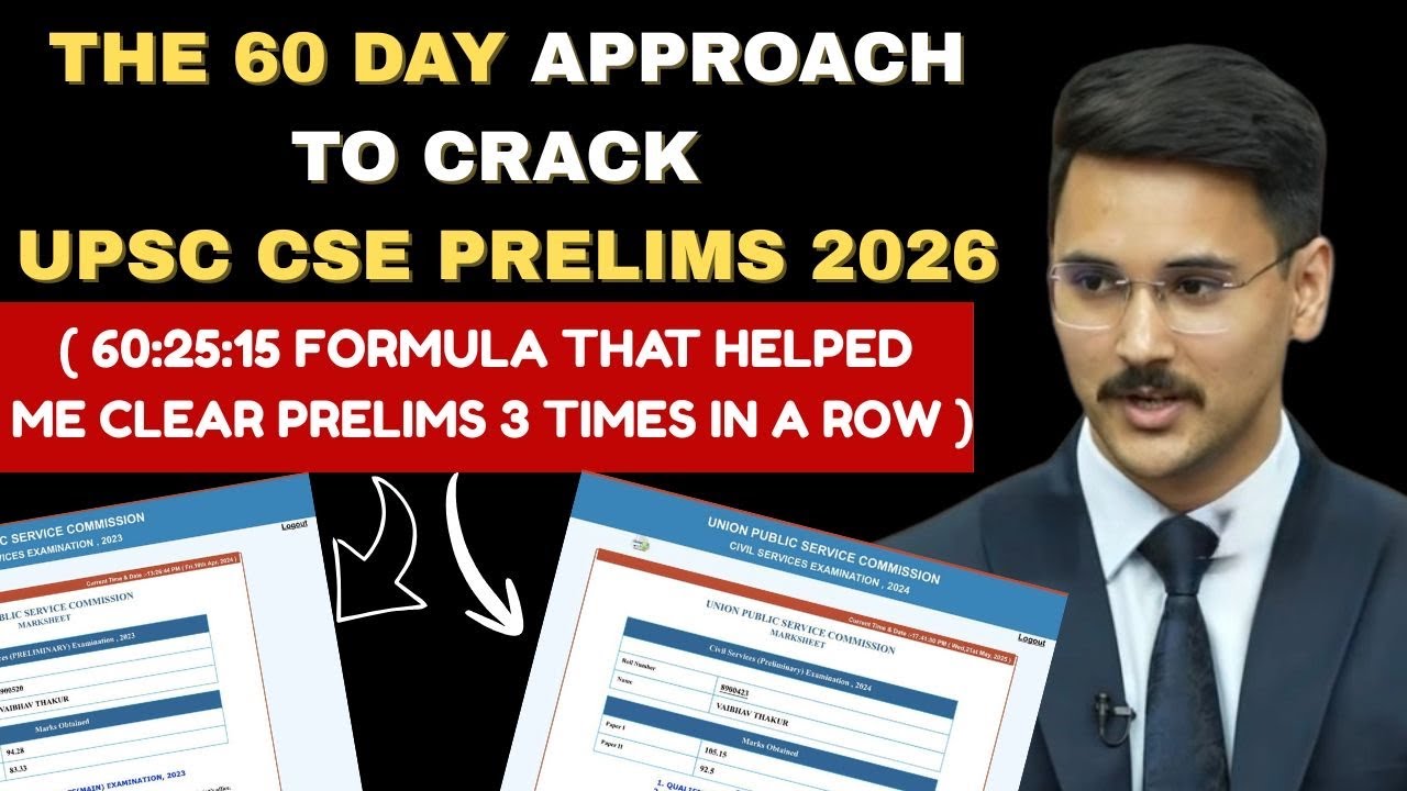 2 Months strategy for UPSC PRELIMS 2026 || I Cleared Prelims 3 time with this Formula