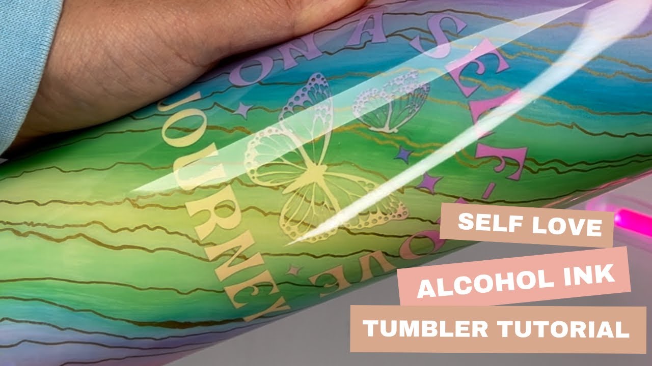 Alcohol Ink Tumbler: Hand Painted Design , beginner friendly.