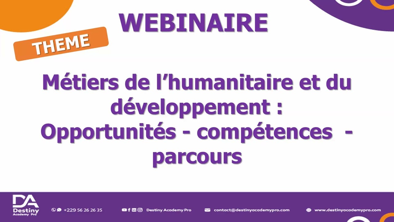 Webinaire_Métiers de l'Humanitaire et du développement : Opportunités - Compétences - Parcours