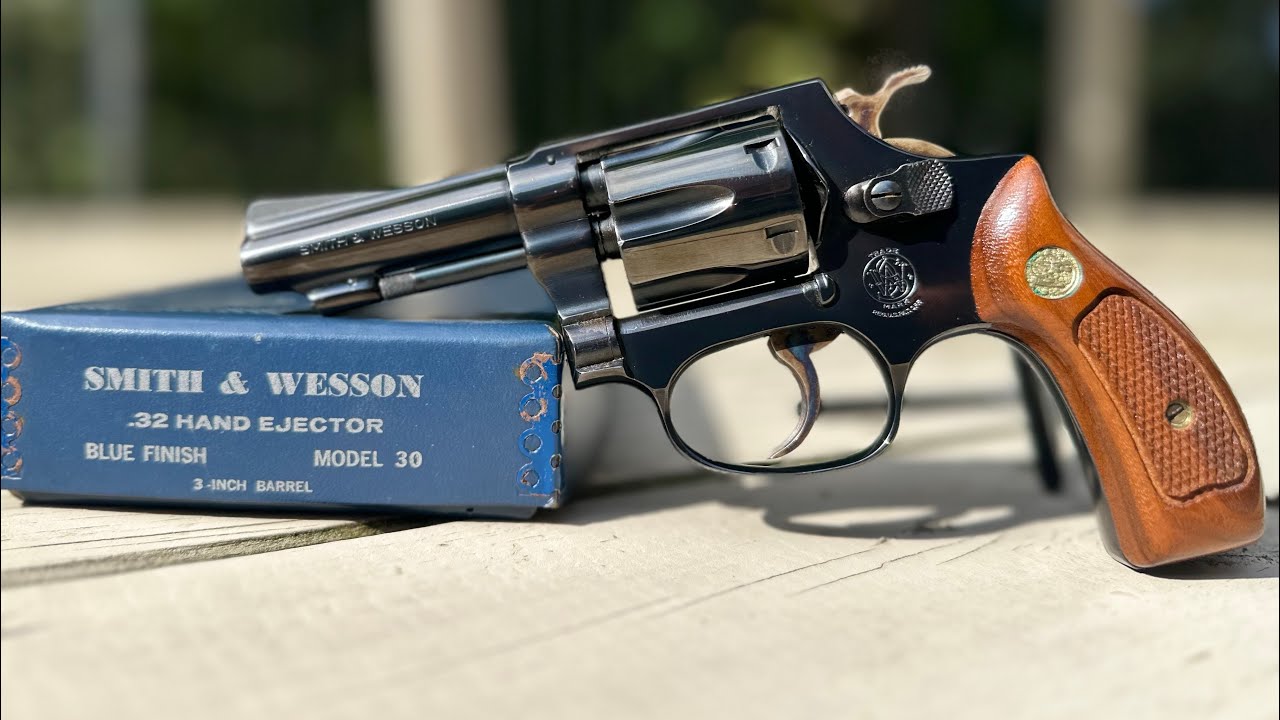 Smith & Wesson Model 30-1 Chambered in SW .32 Long.   Close Up of 50 Year Old Classic.