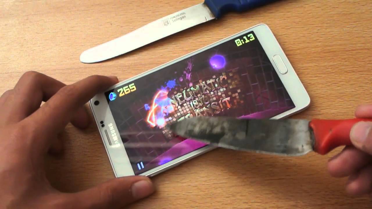 Samsung Galaxy Note 4 Knife Test Fruit Ninja HD
