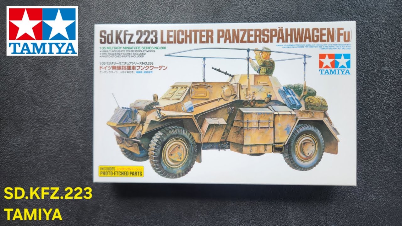 TAMIYA 1/35 Sd.Kfz.223 Leichter Panzerspähwagen (Fu) Unboxing | WWII German Armored Car Model Kit