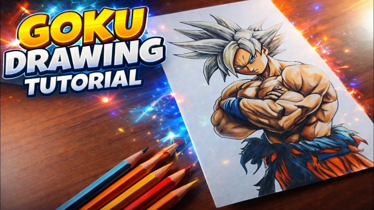 How to colour like pro || Goku Drawing || with colour pencil 