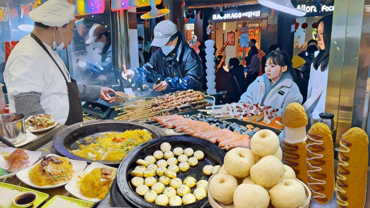 🇨🇳 Шанхай, Китай – Рынок уличной еды на базаре Юйюань – пешеходная экскурсия в 4K