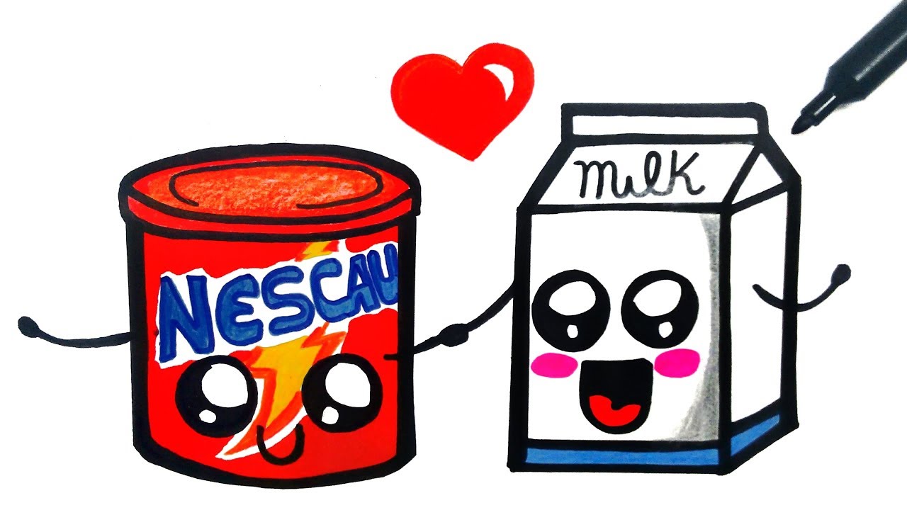 HOW TO DRAW MILK AND CHOCOLATE