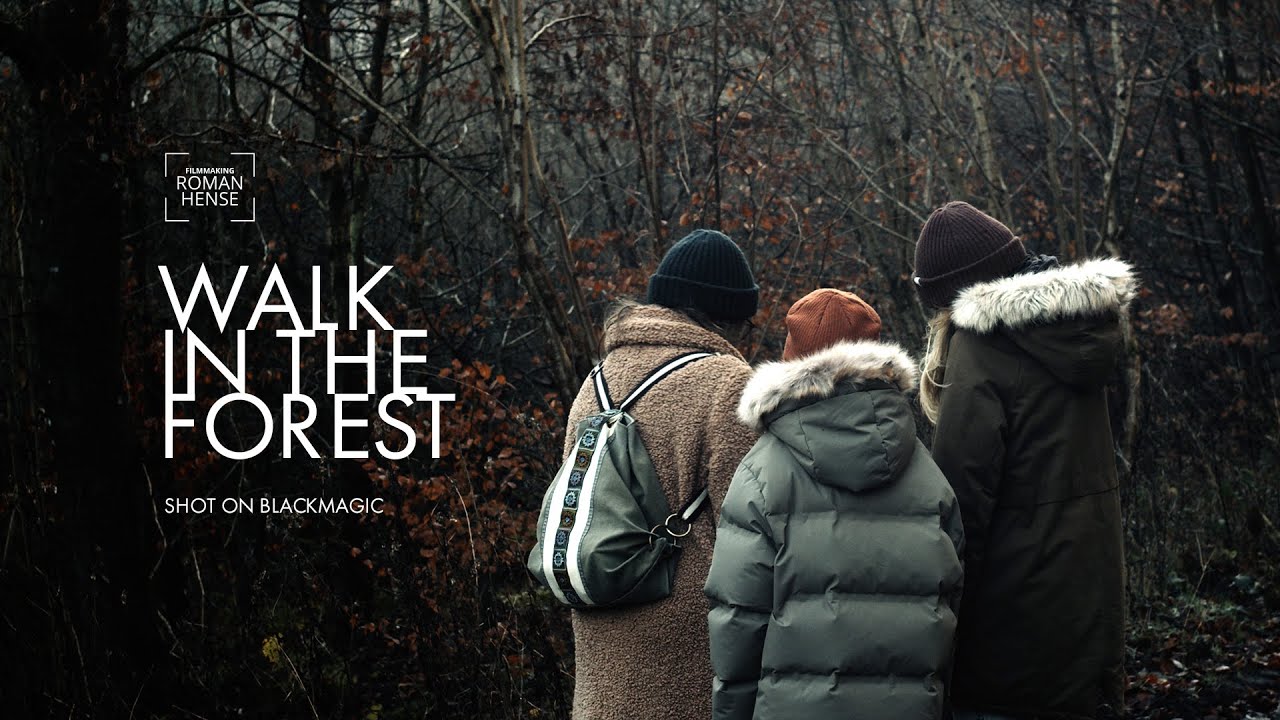 Walk in the forest. Family. Shot on Blackmagic