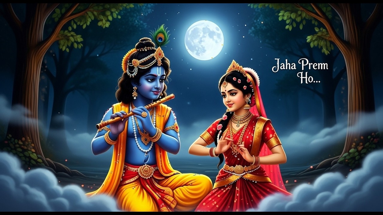 जहाँ प्रेम है, वहीं मैं हूँ ❤️ | Radha Krishna Raas | Cinematic Bhajan | Vrindavan Moonlight Bhajan