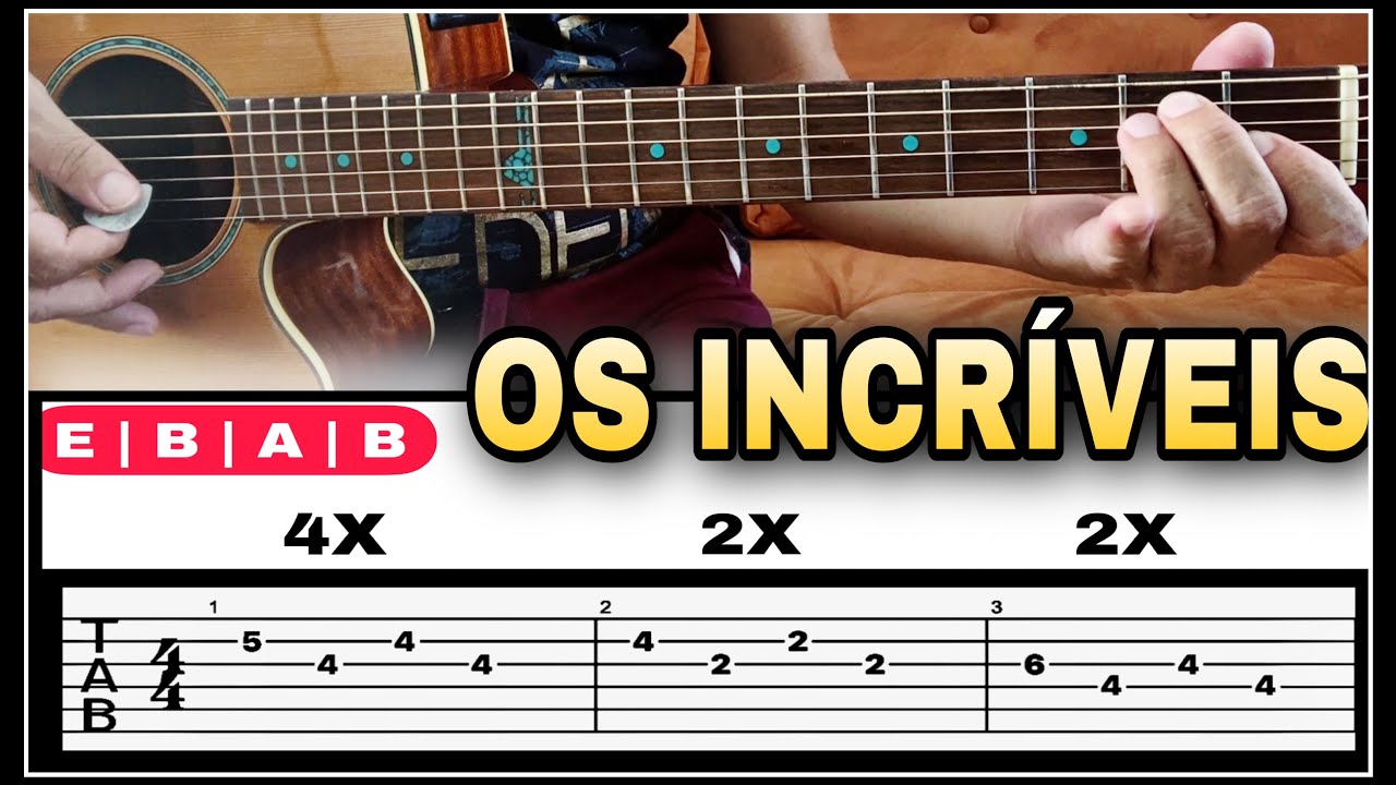 RIFF👉ERA UM GAROTO👉OS INCRÍVEIS NO VIOLÃO COM TABLATURA