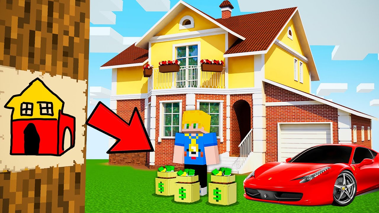Ganhei muito DINHEIRO DESENHANDO e fiquei RICO no minecraft