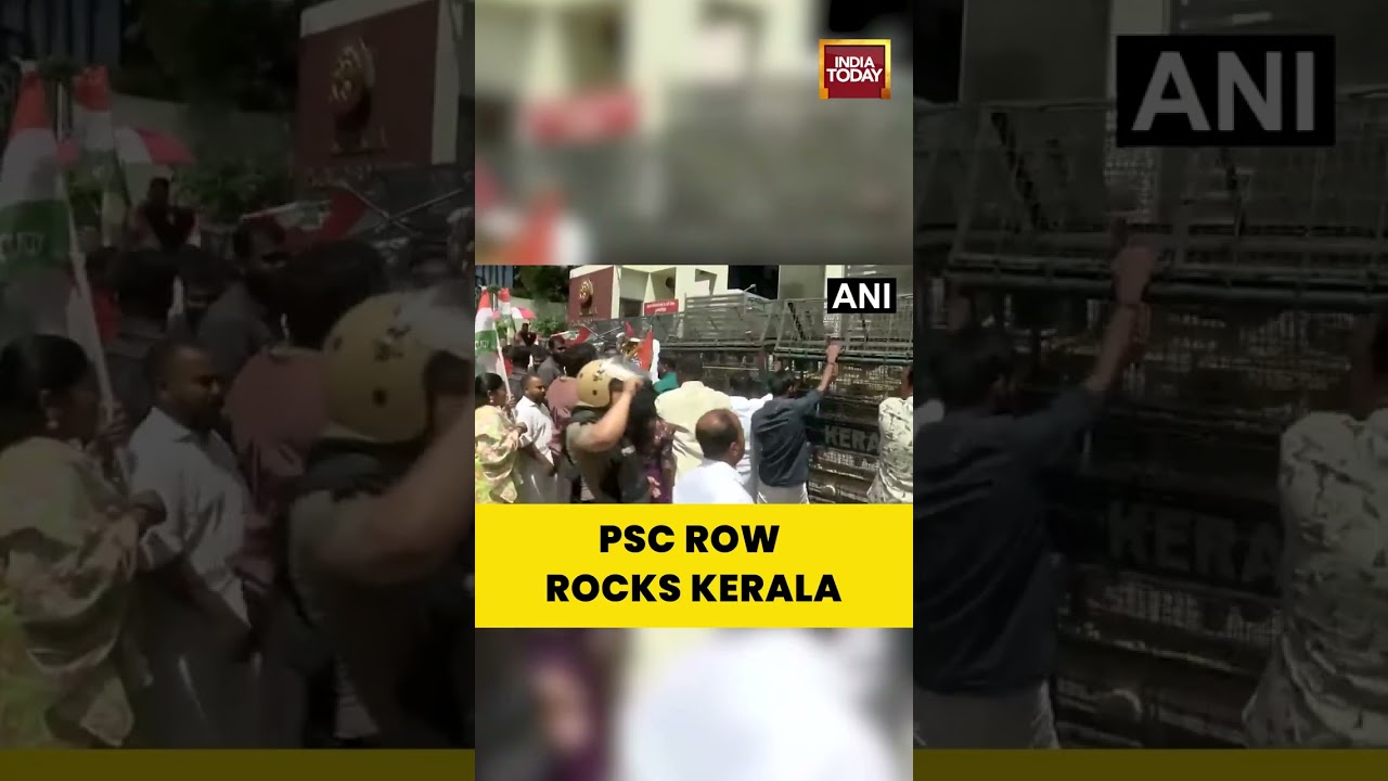 Youth Congress Protesters Face Water Cannons In Thiruvananthapuram Over Kerala PSC Row #shorts