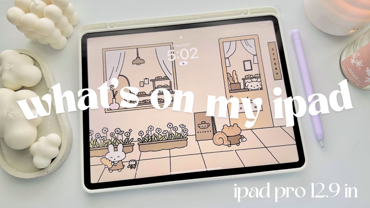 whats on my ipad 🪐🎧 | ipad pro 12.9 in - aesthetic lockscreen, homescreen, widgets & apps