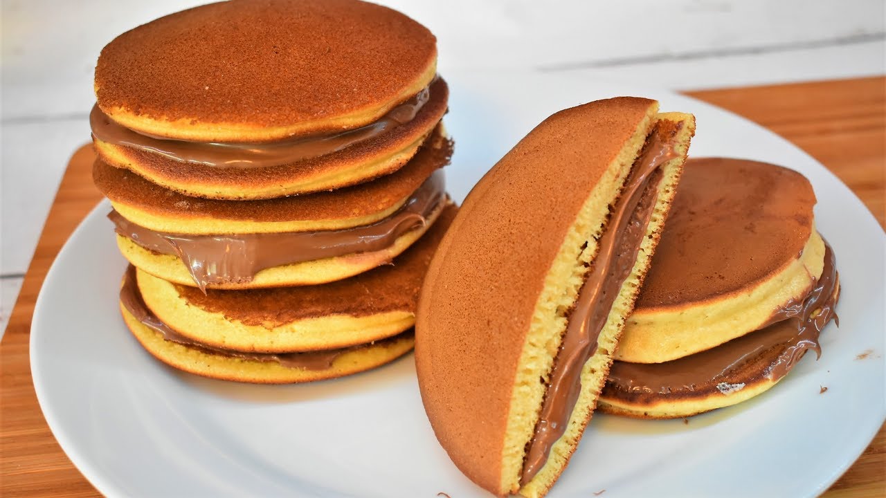 بان كيك ياباني|بان كيك بالنوتيلا للفطور خفيف وسهل  Fluffy Japanese Pancakes