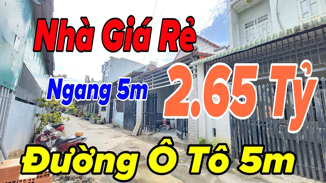 (945) B&aacute;n Nh&agrave; Thuận An Gi&aacute; Rẻ, Ngang 5m, Chỉ 2 65 Tỷ, Đường &Ocirc; T&ocirc; 5m, Gần V&ograve;ng Xoay An Ph&uacute; B&igrave;nh Dương