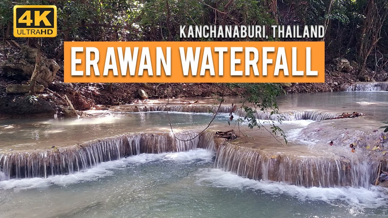 [4K] 95 Mins Complete Hike to Erawan Waterfall - All Levels from 1 to 7, Kanchanaburi, Thailand