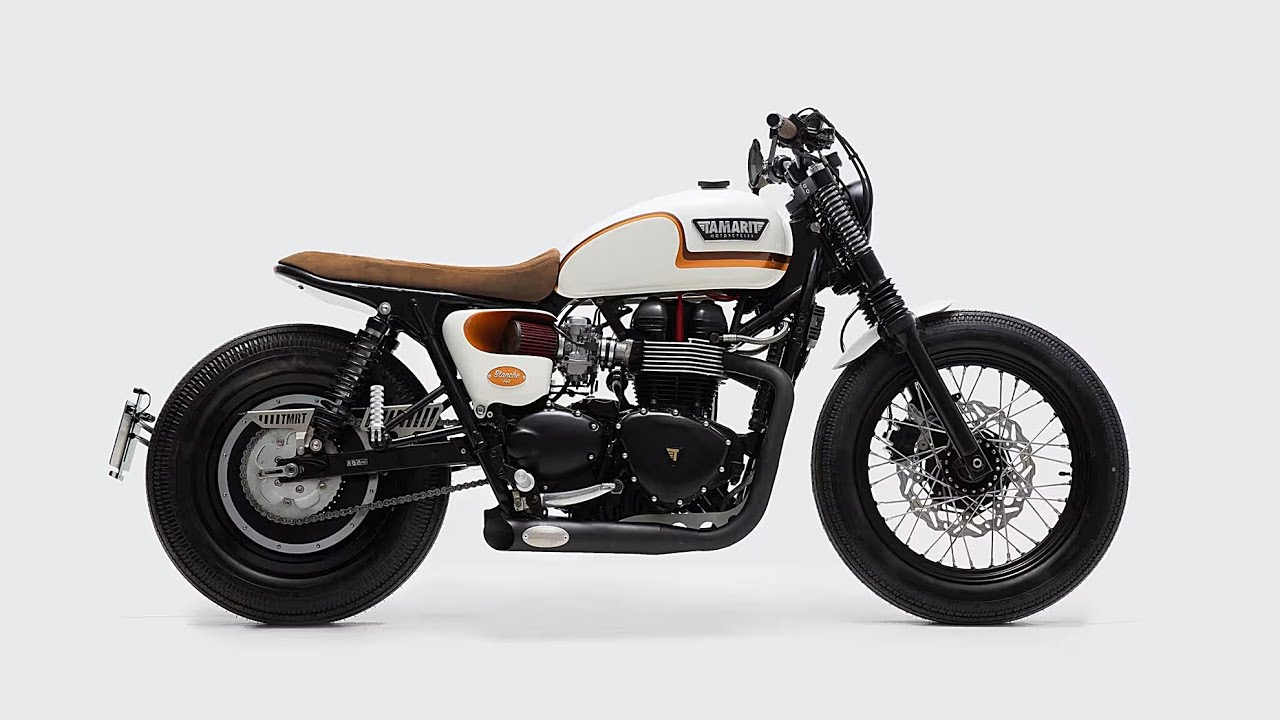 Blanche: Transforming Triumph Bonneville T100 into Brat-Style Brilliance