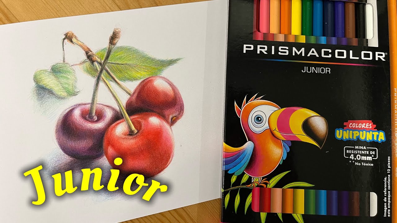 Prismacolor Junior Color Pencils Unboxing/Swatching/Cherry Drawing