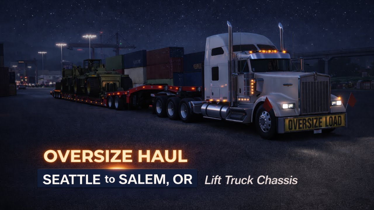 🥉 Night Oversize Haul Gone Messy 😬 | Kenworth W900 Heavy Load | ATS #ats #night