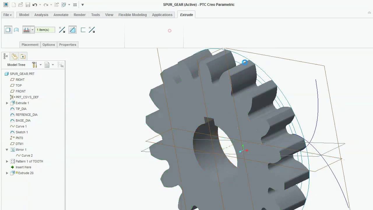 How to model spur gear in creo 3.0,2.0 (equation driven)